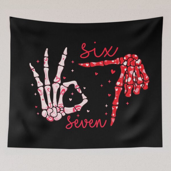Item preview, six seven bruh skeleton hands funny 67 meme  designed and sold by zuzzelek44.