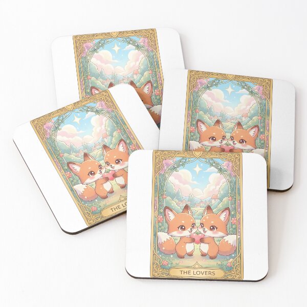Item preview, The Lovers Cute Fox Tarot Card designed and sold by Teenidesign .