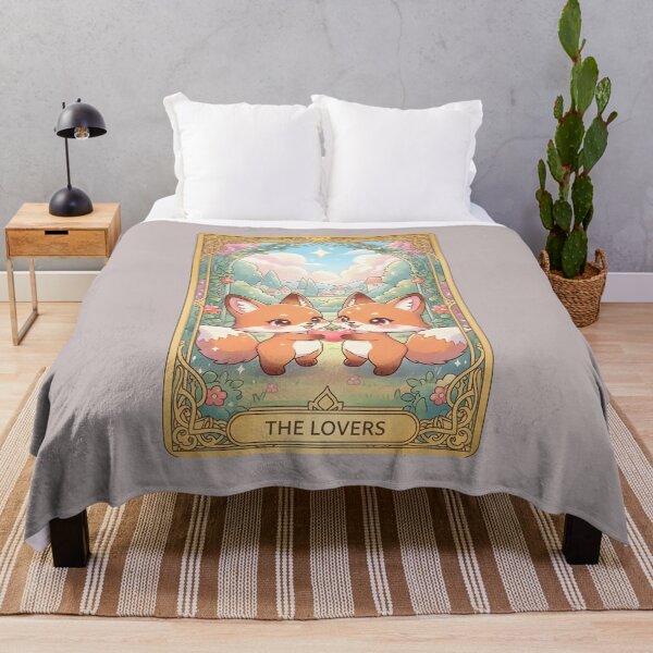Item preview, The Lovers Cute Fox Tarot Card designed and sold by Teenidesign .