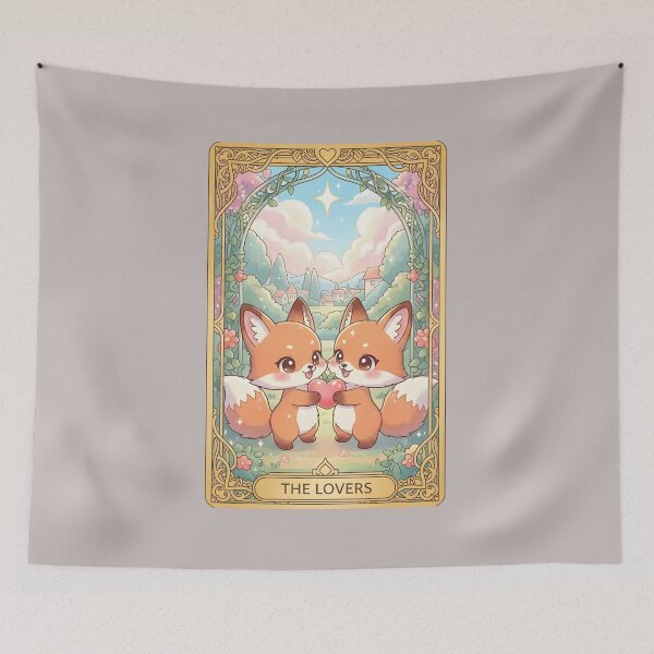 Item preview, The Lovers Cute Fox Tarot Card designed and sold by Teenidesign .