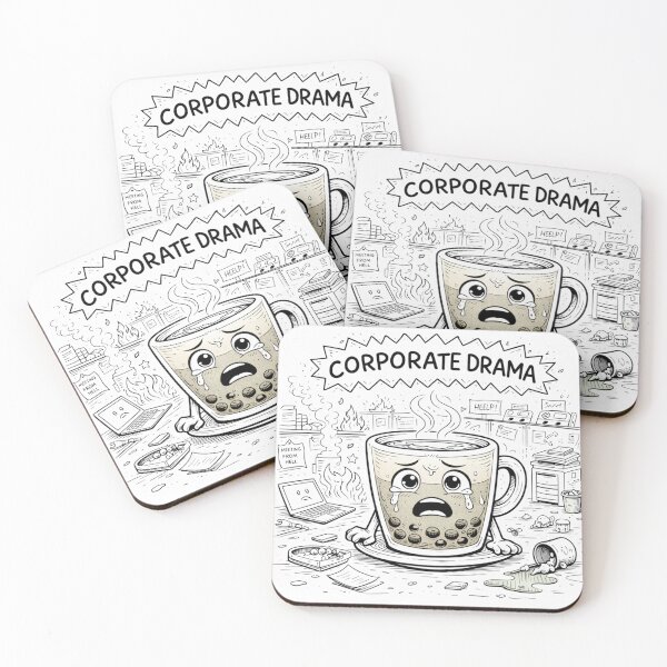 Item preview, Corporate Drama – Crying Coffee Cup (Office Chaos Meme) designed and sold by ComedyInkFactor.