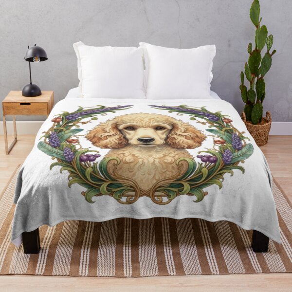 Item preview, Portrait of a Royal Poodle in a Lavender Wreath designed and sold by CHRIST5000.