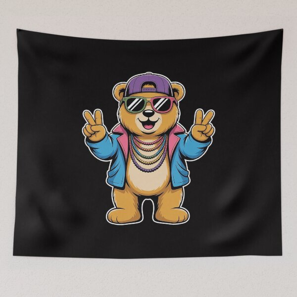 Item preview, Mardi Gras For Boys Mens Hip Hop Teddy Bear New Orleans designed and sold by HermanTricia.