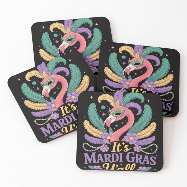 Item preview, Mardi Gras Flamingo Hawaiian Tropical Party Men women Girls designed and sold by HermanTricia.