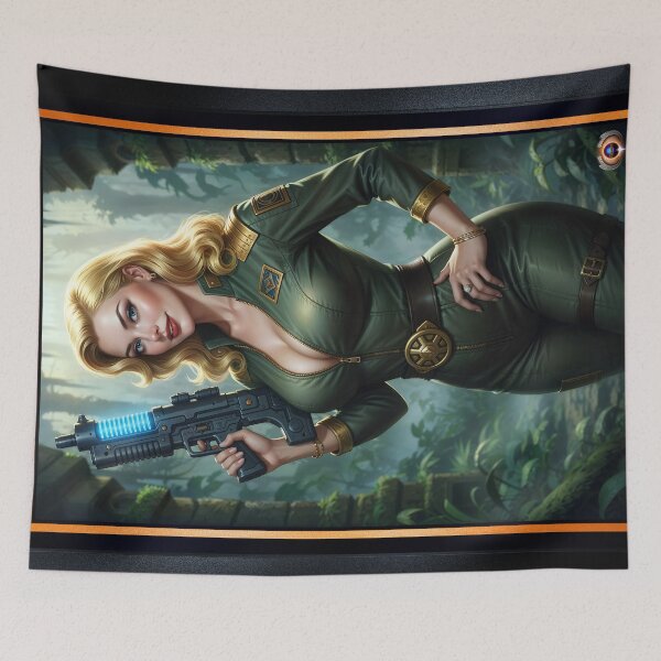Item preview, Chyrelle Lythander Exploring The Lost Ruins Of Xantus Prime Alluring AI Concept Art by Xzendor7 designed and sold by Xzendor7 Digital Art Creations.