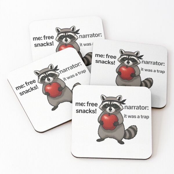 Item preview, Free Snacks Raccoon Meme • Funny Mischief Cartoon designed and sold by JustSketchs.