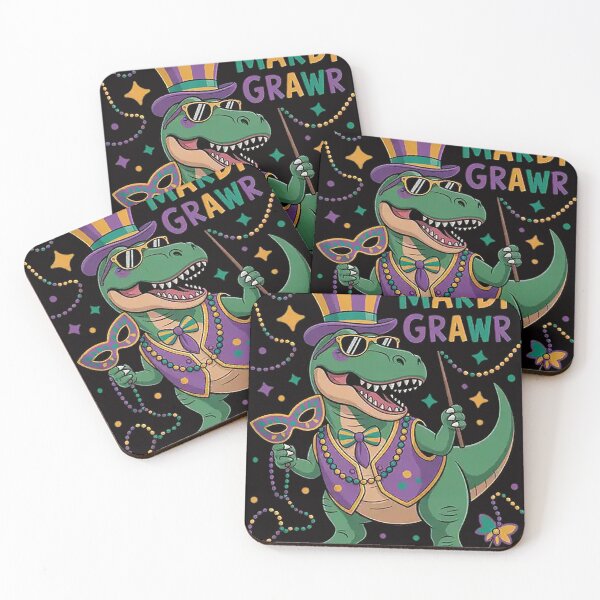 Item preview, Mardi Gras Dabbing T Rex Dinosaur Mardi Grawr Bead  designed and sold by DarioRosales.
