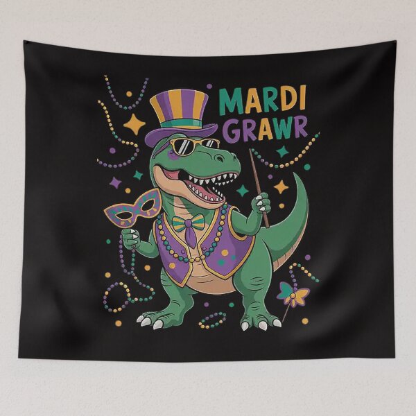 Item preview, Mardi Gras Dabbing T Rex Dinosaur Mardi Grawr Bead  designed and sold by DarioRosales.