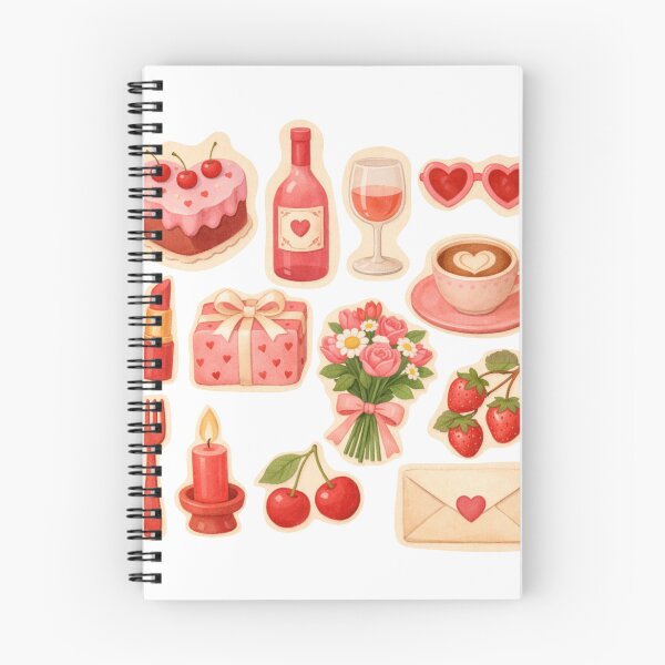 Item preview, Valentine’s Day stickers in pink, red, green and beige  designed and sold by MariaPencilArt.