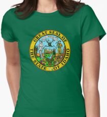 IDAHO STATE SEAL - POPULAR DISTRESSED STATE DESIGN WITH IDAHO STATE SEAL Women's Fitted T-Shirt