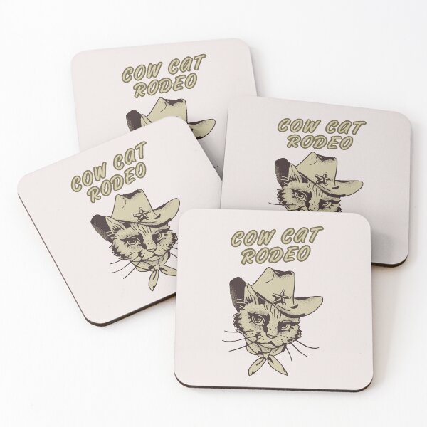 Item preview, Cow Cat Rodeo – Western Cowboy Cat Head Design designed and sold by PrintoraSpirit.