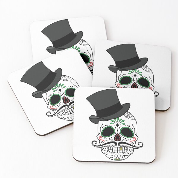 Item preview, Gentleman Sugar Skull with Top Hat – Stylish Day of the Dead Art designed and sold by Jascha Ata.