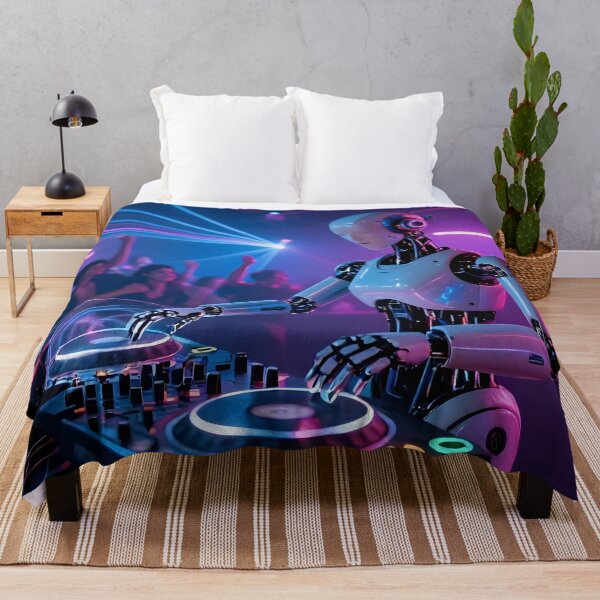 Item preview, Neon Robot DJ – Cyberpunk Party Vibes designed and sold by GraphGUY.