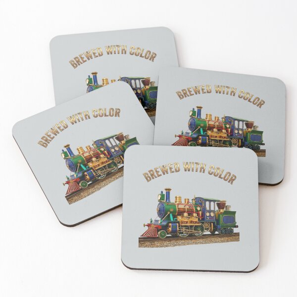 Item preview, Brewed with Color: Vintage Coffee Steam Train Art designed and sold by VauxelleArt.