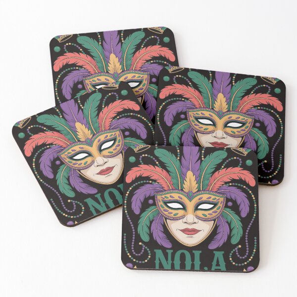 Item preview, Mardi Gras 2026 Mask Fleur De LYS Beads NOLA Carnival Party designed and sold by cherylbartlett.