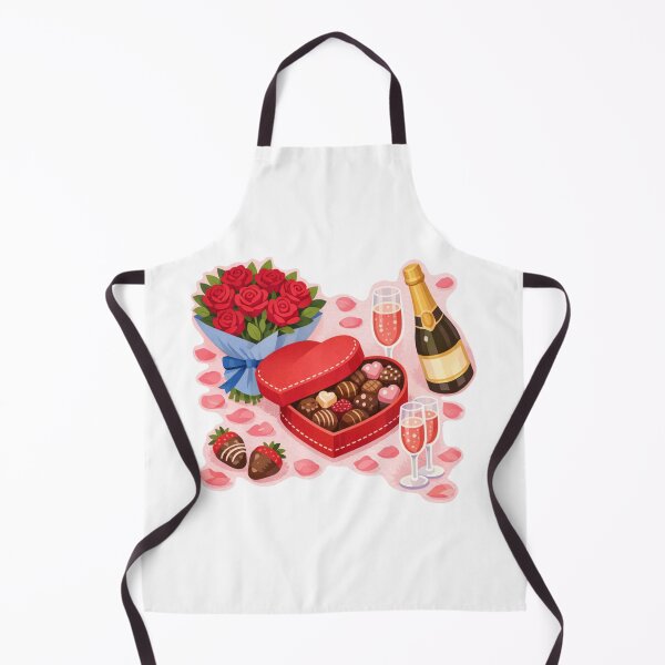 Item preview, Valentine’s Day romantic sticker with roses, champagne and chocolate designed and sold by MariaPencilArt.