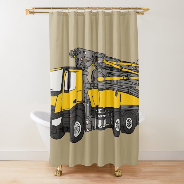 Item preview, Concrete Pump Truck Illustration, Construction Vehicle Art designed and sold by ElceMare.