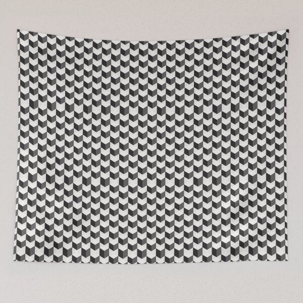 Item preview, Minimalist 3D Isometric Cubes - Black & White Geometric Pattern designed and sold by Maryam_ART.