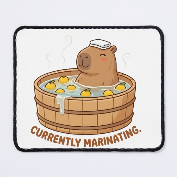 Item preview, Currently Marinating Capybara - Hot Spring Spa Art designed and sold by Petsy Hub.