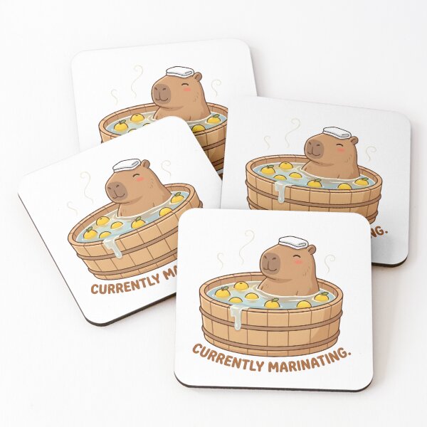 Item preview, Currently Marinating Capybara - Hot Spring Spa Art designed and sold by Petsy Hub.