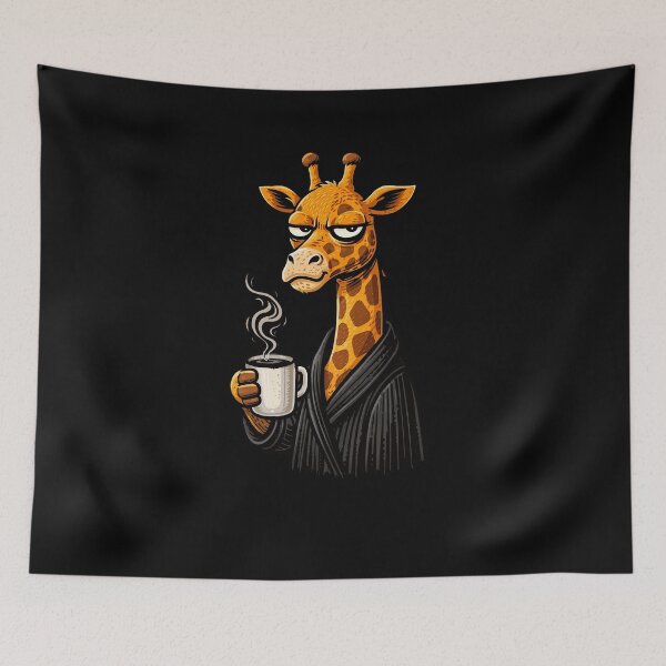 Item preview, Coffee Giraffe Illustration – Tired Morning Mood Artwork designed and sold by anamul43.