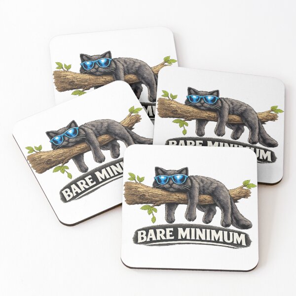 Item preview, Funny Lazy Cat – Bare Minimum designed and sold by yaalow.