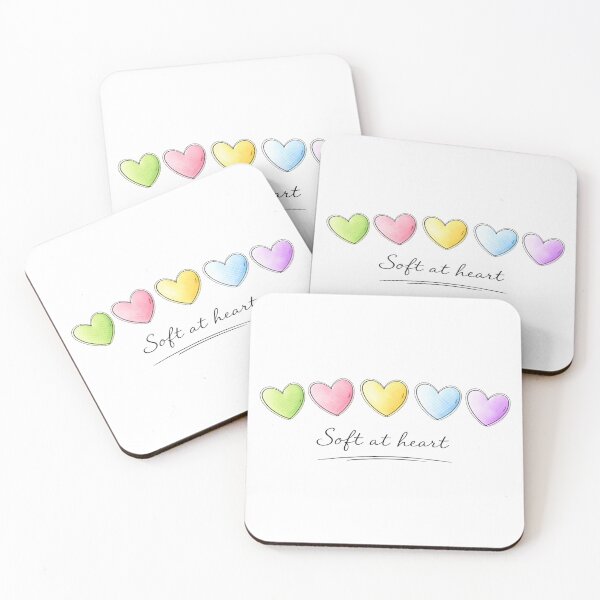 Item preview, Soft at Heart – Rainbow Sketch Hearts designed and sold by LoppiPrintShop.