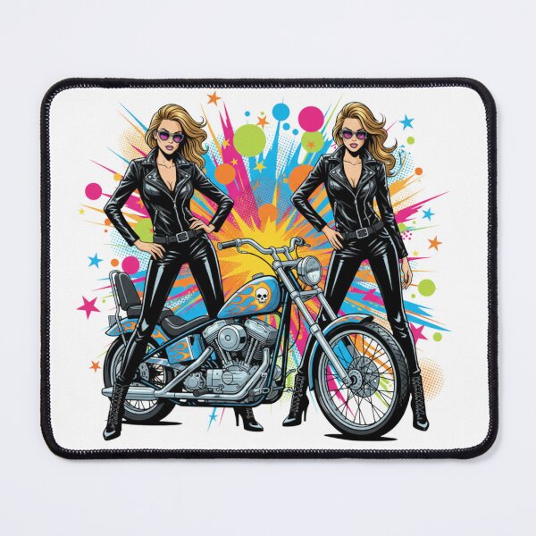Item preview, A model with a motorcycle. designed and sold by PP&RAINBOW SHOP.