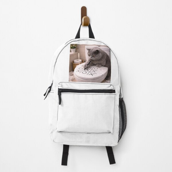 Item preview, British Shorthair Playing Tic Tac Toe in the Bathroom designed and sold by LovelyCatGalaxy.