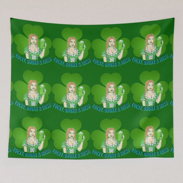 Item preview, Lucky Drunk Irish - Funny St Patrick's Day Pin-Up Beer Design. designed and sold by LunaPrintCo.