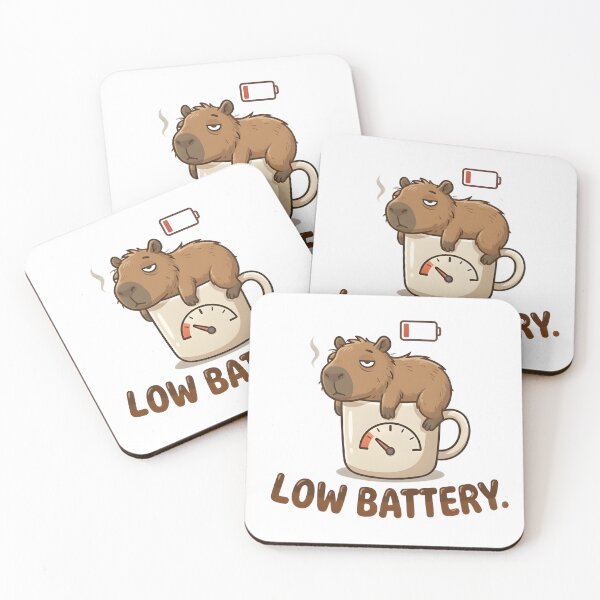 Item preview, Low Battery Capybara - Funny Relatable Sleepy Art designed and sold by Petsy Hub.