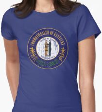 KENTUCKY STATE SEAL - POPULAR DISTRESSED STATE DESIGN WITH KENTUCKY STATE SEAL Women's Fitted T-Shirt