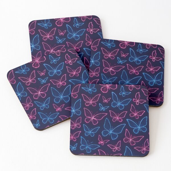 Item preview, Neon Butterfly Swarm in Cosmic Glow designed and sold by 27Stickers.