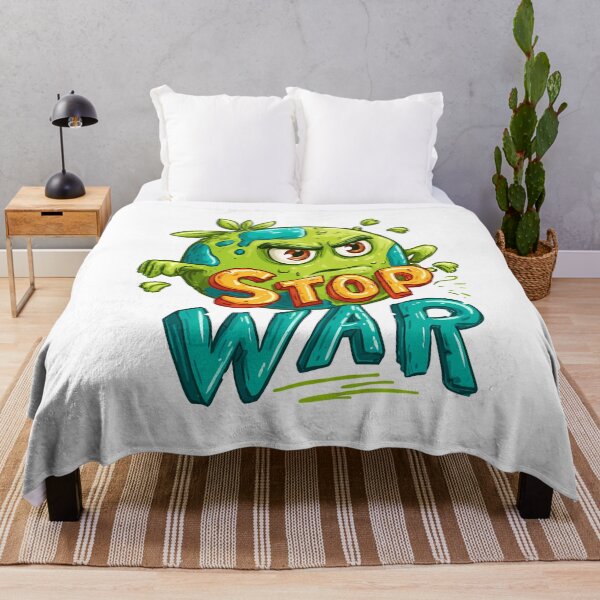 Item preview, Stop War Angry Earth Cartoon Illustration for Peace designed and sold by DesignArtist.ia.