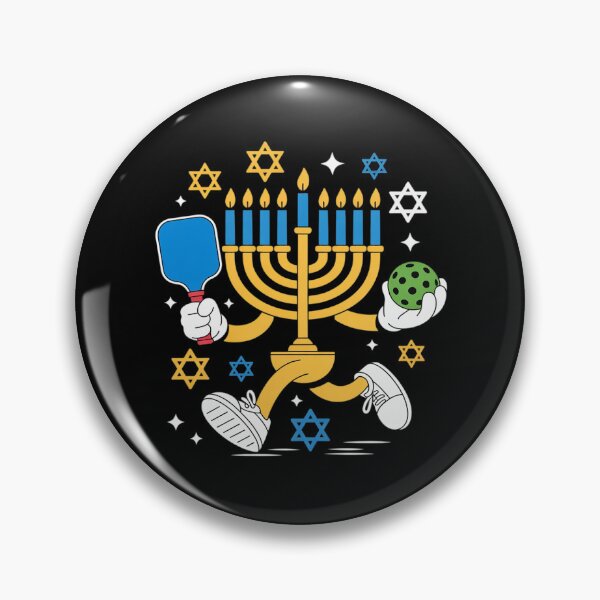 Item preview, Jewish Hanukkah Menorah Playing Pickleball Lovers Players designed and sold by KristieRamsey.