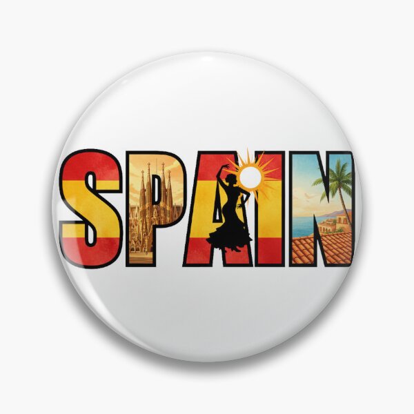 Item preview, Spain Typography With Cultural Symbols designed and sold by MIArt Studio.
