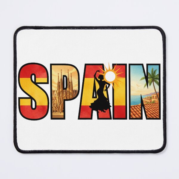 Item preview, Spain Typography With Cultural Symbols designed and sold by MIArt Studio.