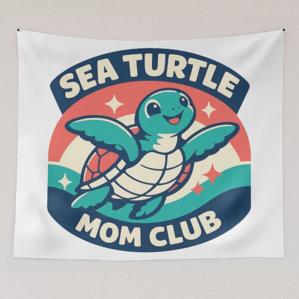 Item preview, Sea Turtle Mom Club Retro Badge Vintage Ocean Mother Emblem designed and sold by zoughlal.