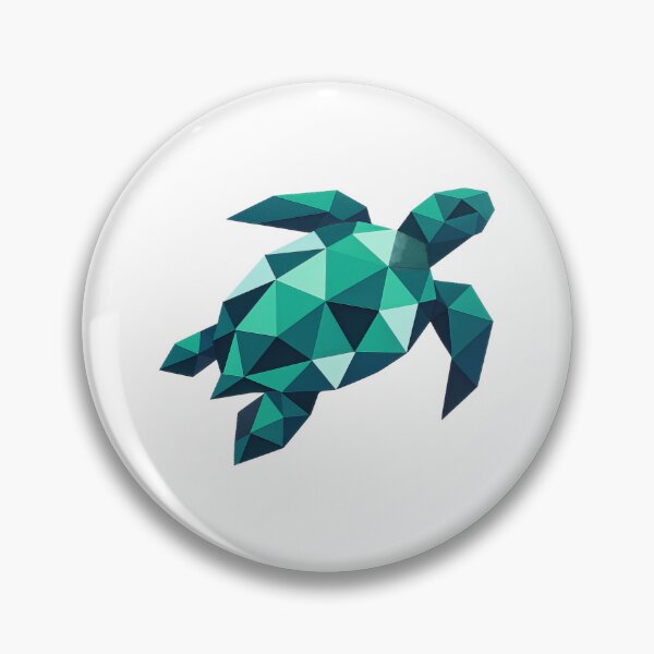 Item preview, Geometric Low Poly Sea Turtle Modern Polygon Emerald Wildlife designed and sold by zoughlal.
