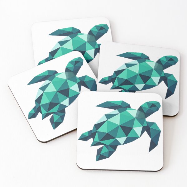Item preview, Geometric Low Poly Sea Turtle Modern Polygon Emerald Wildlife designed and sold by zoughlal.