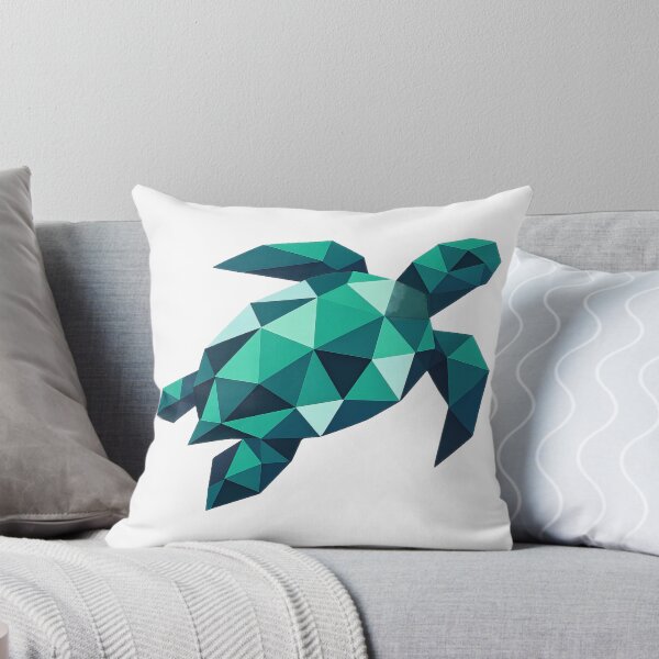 Item preview, Geometric Low Poly Sea Turtle Modern Polygon Emerald Wildlife designed and sold by zoughlal.
