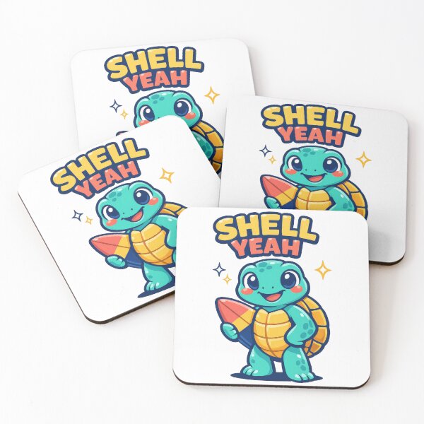Item preview, Shell Yeah Surfer Turtle Beach Vibes Cartoon Surfboard Ocean Fun designed and sold by zoughlal.