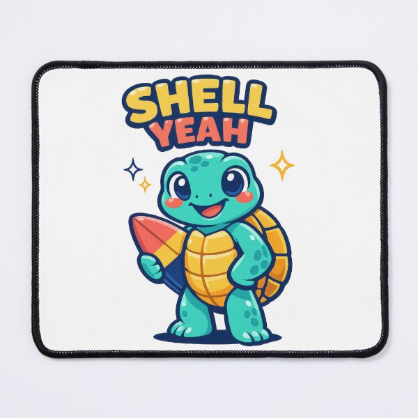 Item preview, Shell Yeah Surfer Turtle Beach Vibes Cartoon Surfboard Ocean Fun designed and sold by zoughlal.