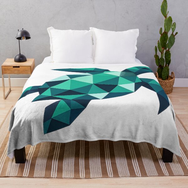Item preview, Geometric Low Poly Sea Turtle Modern Polygon Emerald Wildlife designed and sold by zoughlal.