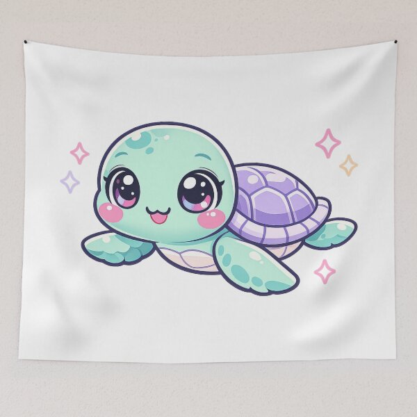 Item preview, Pastel Baby Sea Turtle Kawaii Starry Sparkles Dreamy Mint Lilac designed and sold by zoughlal.