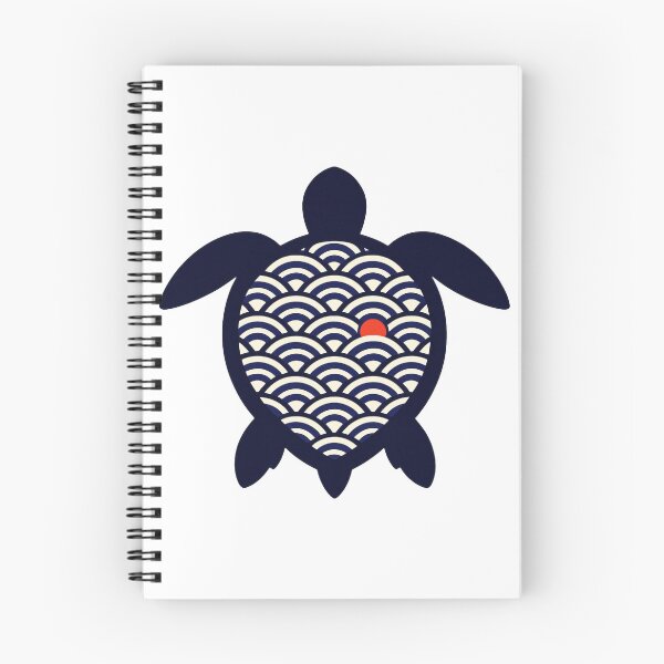 Item preview, Japanese Wave Pattern Sea Turtle Ukiyo-e Inspired Indigo Ocean Art designed and sold by zoughlal.