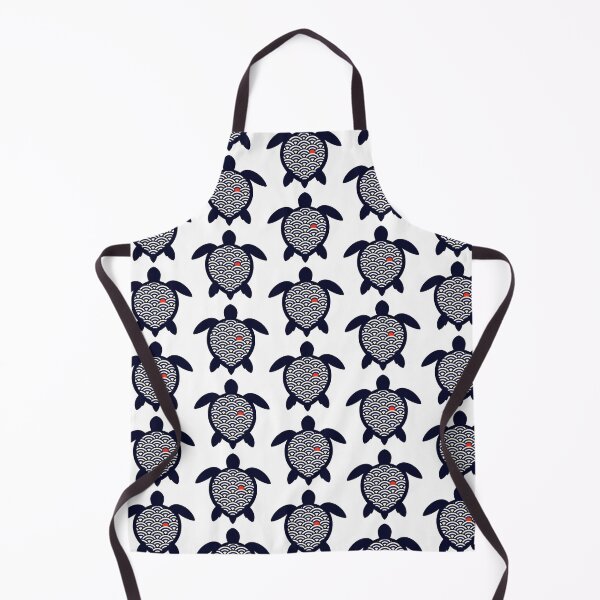 Item preview, Japanese Wave Pattern Sea Turtle Ukiyo-e Inspired Indigo Ocean Art designed and sold by zoughlal.