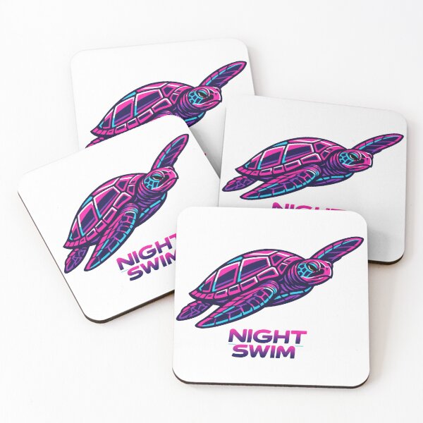 Item preview, Night Swim Synthwave Sea Turtle Retro 80s Neon Cyber Ocean designed and sold by zoughlal.