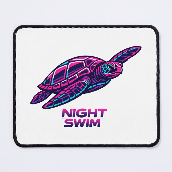 Item preview, Night Swim Synthwave Sea Turtle Retro 80s Neon Cyber Ocean designed and sold by zoughlal.