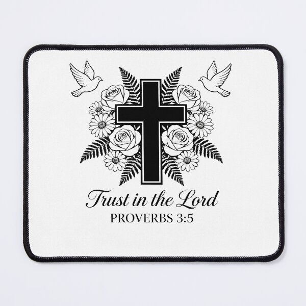 Item preview, Trust in the Lord – Proverbs 3:5 Christian Cross Floral Art designed and sold by truongloc246.